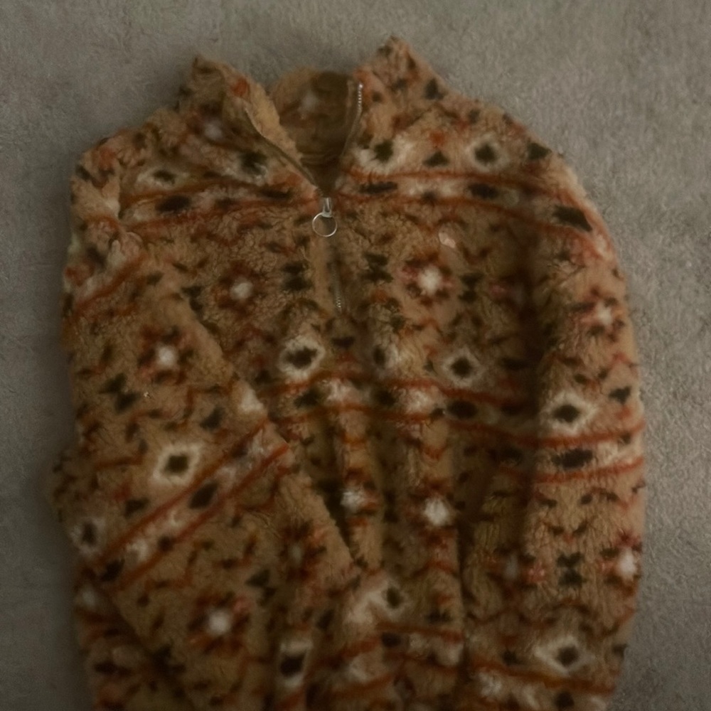 Aztec Print Fuzzy Pullover